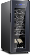 12 Bottle Compressor Wine Cooler Refrigerator with Lock, Freestanding Wine Fridge, 41°F-64°F Digital Temperature Control, Large Wine Cellar for Red, White, Champagne, and Sparkling Wine – Black