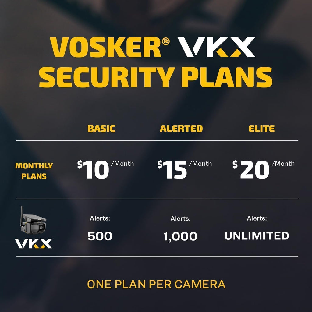 Vosker VKX Farmers Pack Solar 4G LTE Security Camera, Wireless Outdoor Surveillance for Farms, Sheds and Rural Properties, No Wi-Fi Needed, SIM Card Included Night Vision, IP65 Weather-Resistant