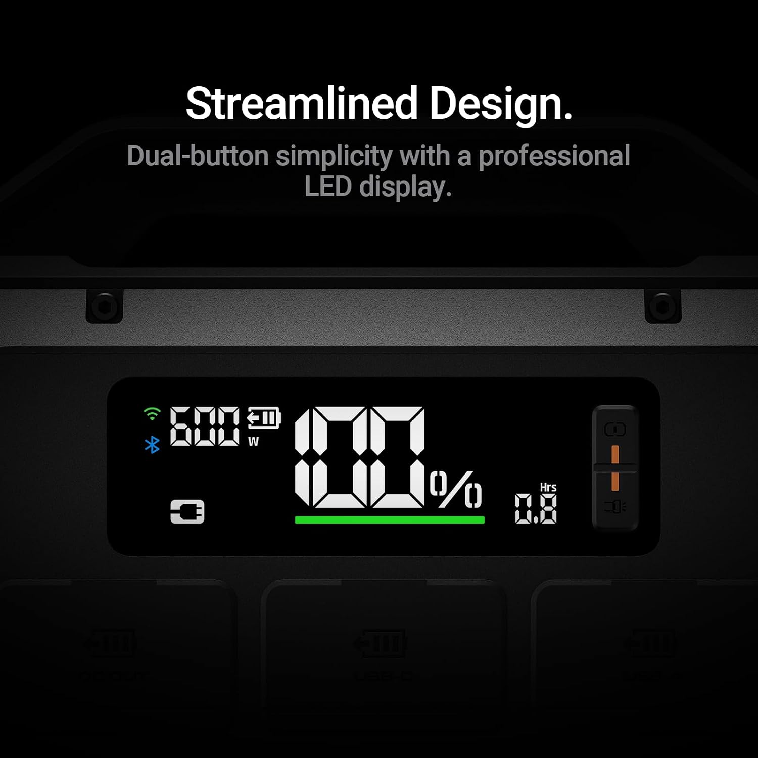 Hulkman Mega 576Wh Power Station, Works at -4°F, PD100W, 1h fast charging, Ternary Lithium Battery with 10 ports, 600W AC Outlets, UPS 15ms, Solar Generator(Solar Panel Optional), Solid Black
