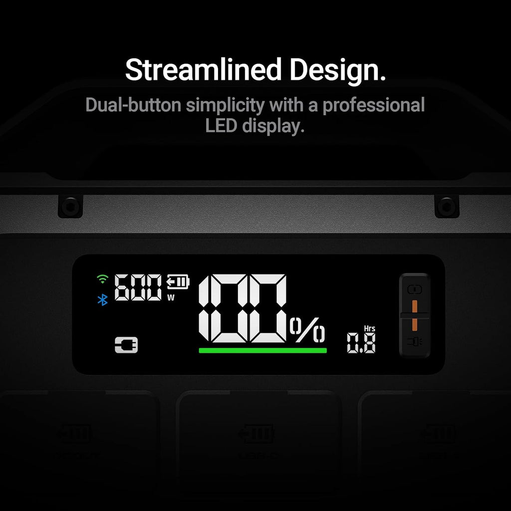 Hulkman Mega 576Wh Power Station, Works at -4°F, PD100W, 1h fast charging, Ternary Lithium Battery with 10 ports, 600W AC Outlets, UPS 15ms, Solar Generator(Solar Panel Optional), Deep Blue