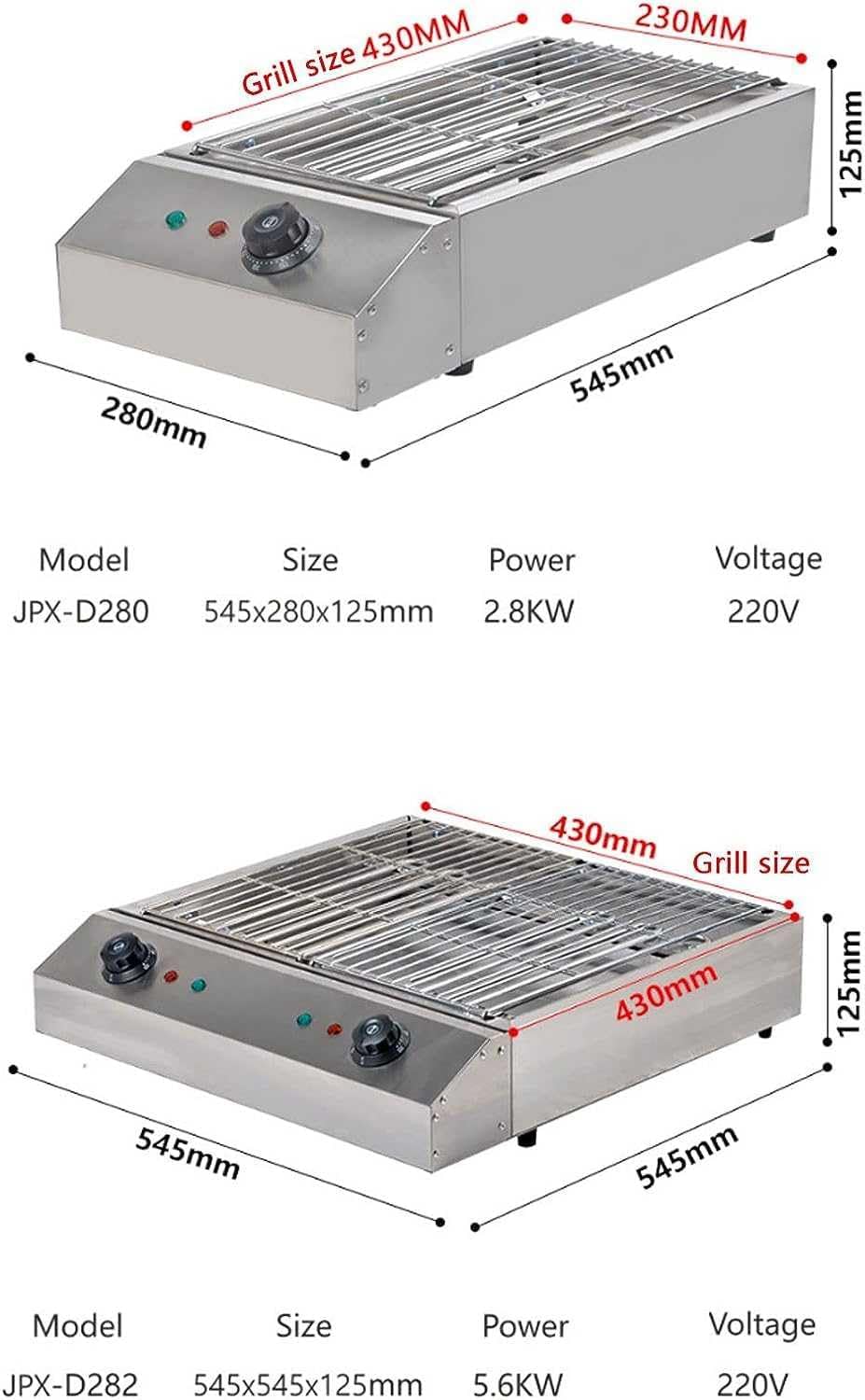 Electric Table Top Griddle,Smokeless Indoor BBQ Grill,with Temperature Control,Portable Kebab Grill,for Home Cooking (A)