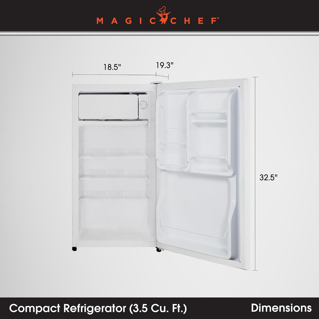 Magic Chef 3.5 cu. ft. Mini Fridge in White with Interior Freezer Section