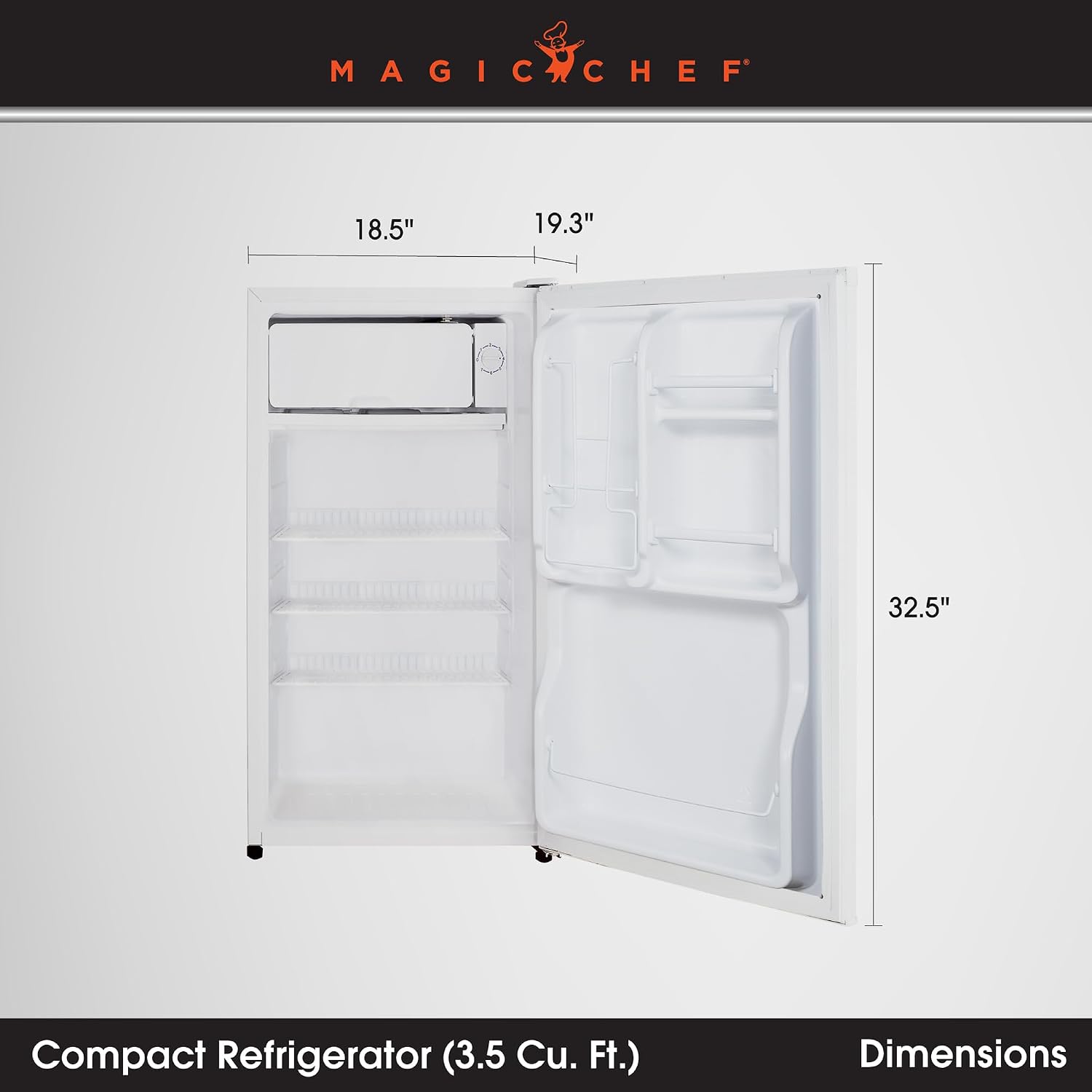 Magic Chef 3.5 cu. ft. Mini Fridge in White with Interior Freezer Section