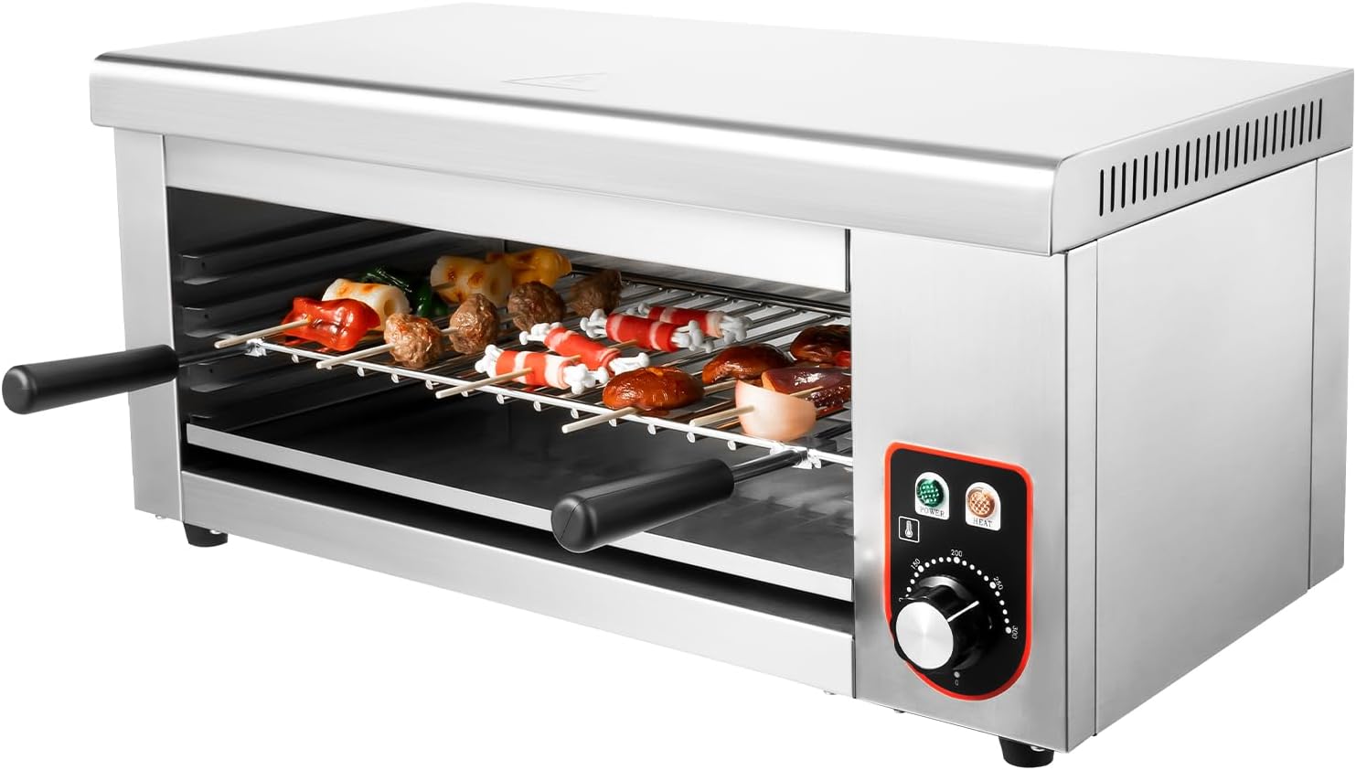 1500W Commercial Electric Cheese Melter Salamander Broiler BBQ Grill Cheese Melter Countertop Cheese Melting Machine Steak Broiler, Precise Temperature Control 122~572°F