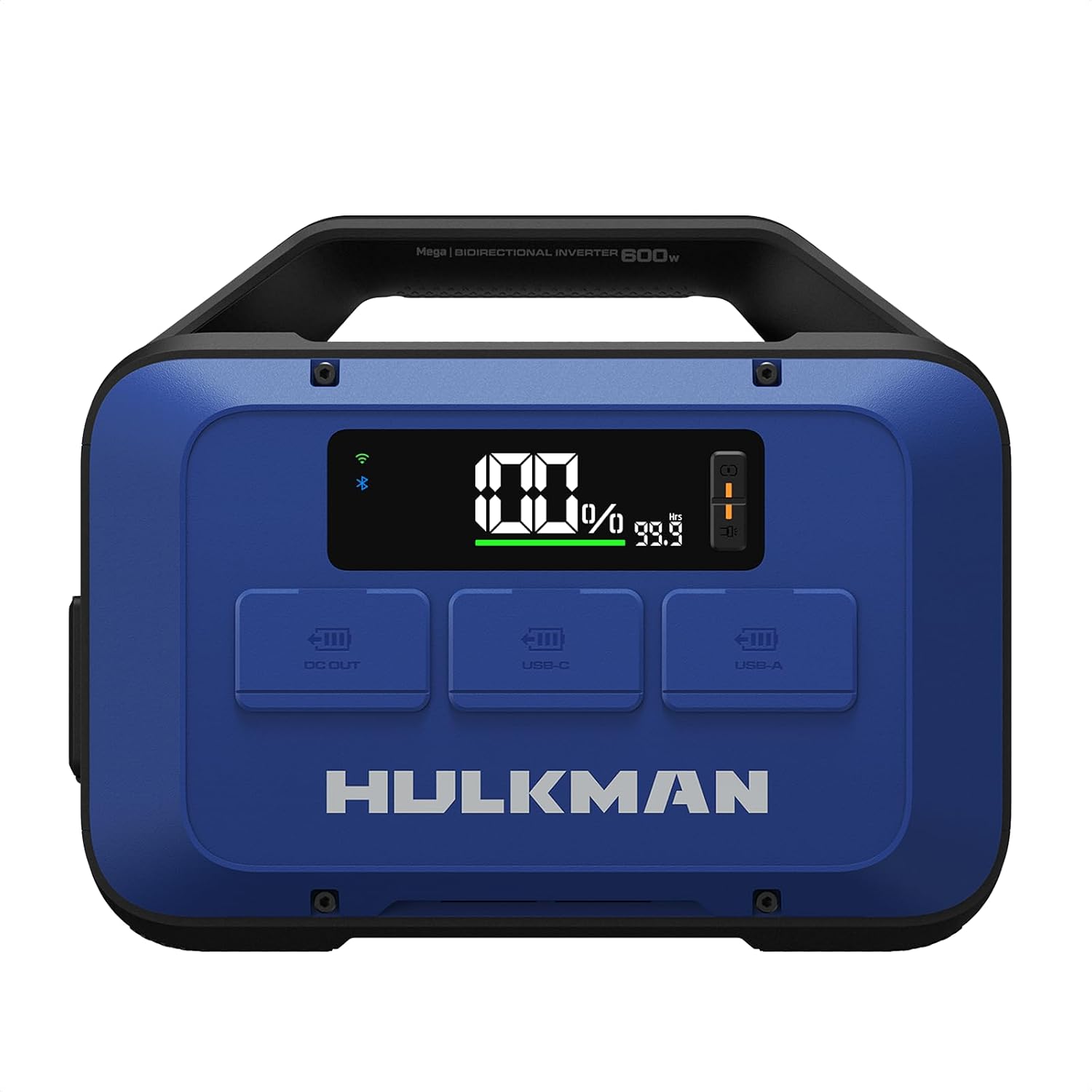 Hulkman Mega 576Wh Power Station, Works at -4°F, PD100W, 1h fast charging, Ternary Lithium Battery with 10 ports, 600W AC Outlets, UPS 15ms, Solar Generator(Solar Panel Optional), Deep Blue