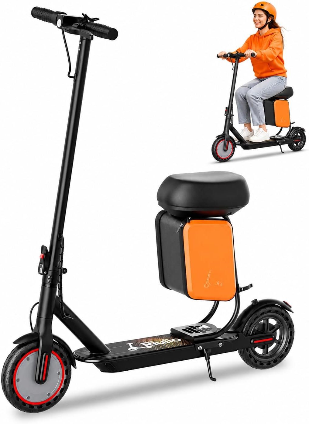 Electric Scooter, 350W/ 500W Motor, 19 MPH to 22MPH, 21 to 40 Miles Range, Dual Suspension, Dual Braking, App Control, Foldable Commuter E Scooter for Adults and Teens