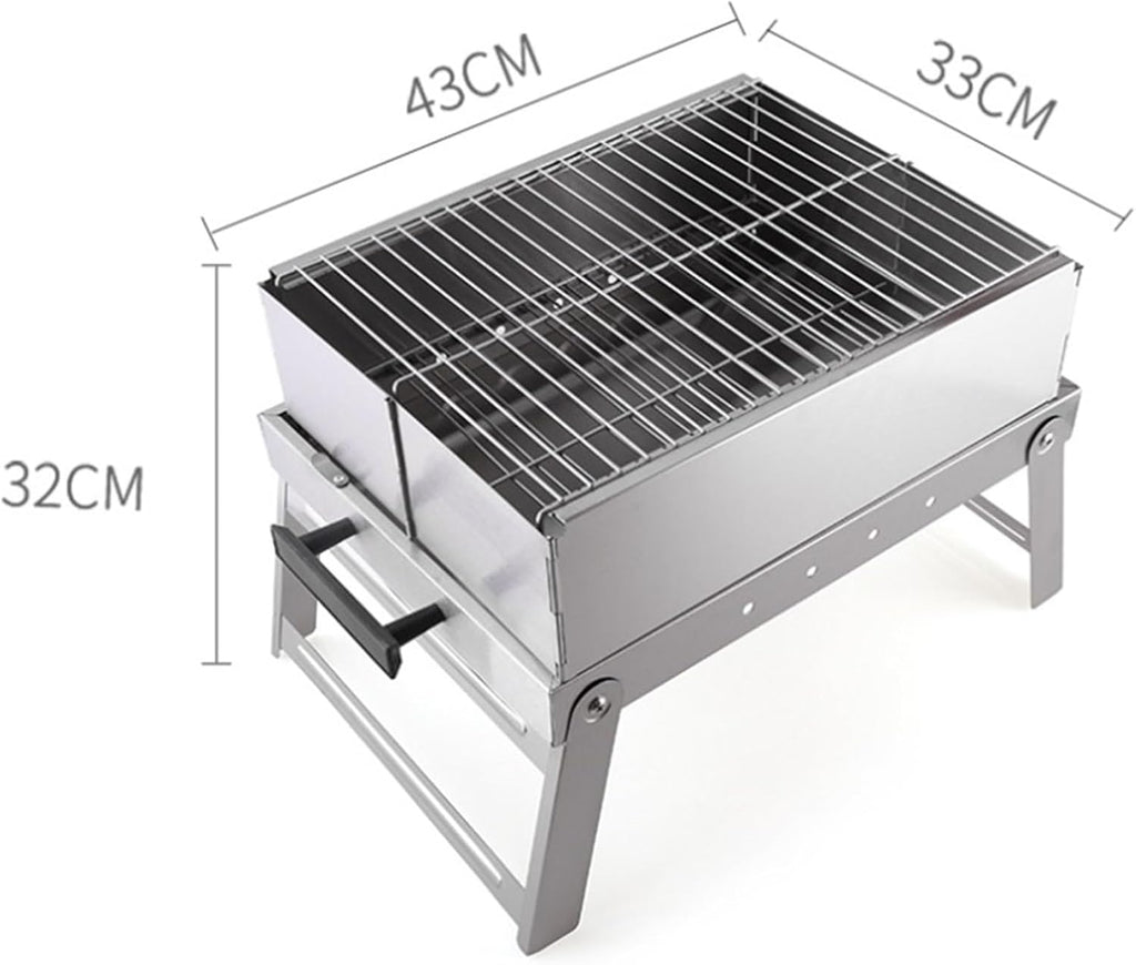 Portable Charcoal Grill Stainless Steel Folding Barbeque Grill Outdoor Indoor Charcoal Grill Portable for Camping BBQ Grill for Outdoor