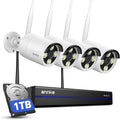 ANNKE 16CH 4K Wireless Security Camera System, Expandable 4K NVR with 4 X 8MP Outdoor Cameras, 1TB HDD, Dual-Band WiFi, Two-Way Talk, Human Detected, 24/7 All-Day Recording, IP66 Weatherproof, Alexa