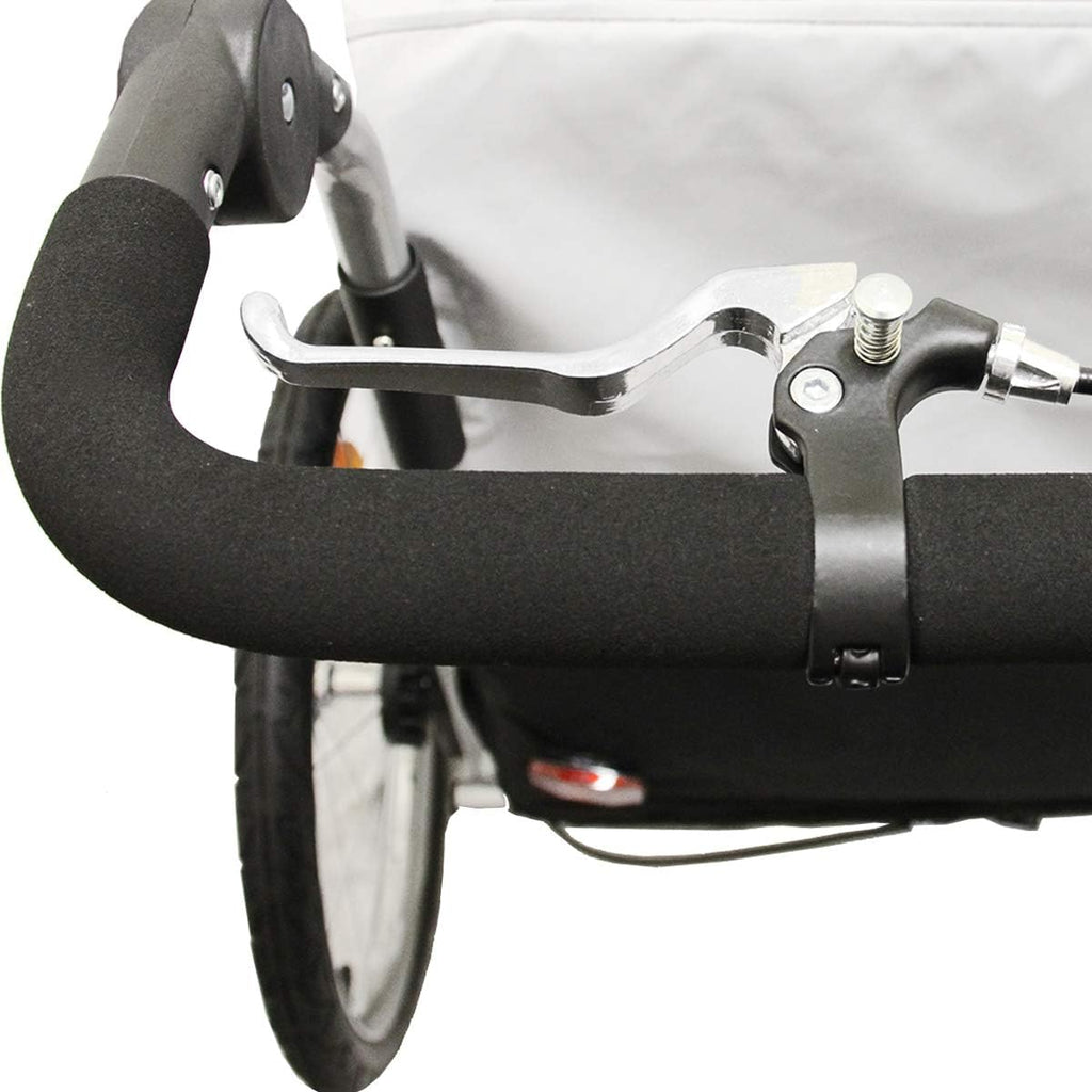 ClevrPlus Deluxe 3-in-1 Double 2 Seat Bicycle Bike Trailer Jogger Stroller for Kids Children | Foldable Collapsible w/Pivot Front Wheel