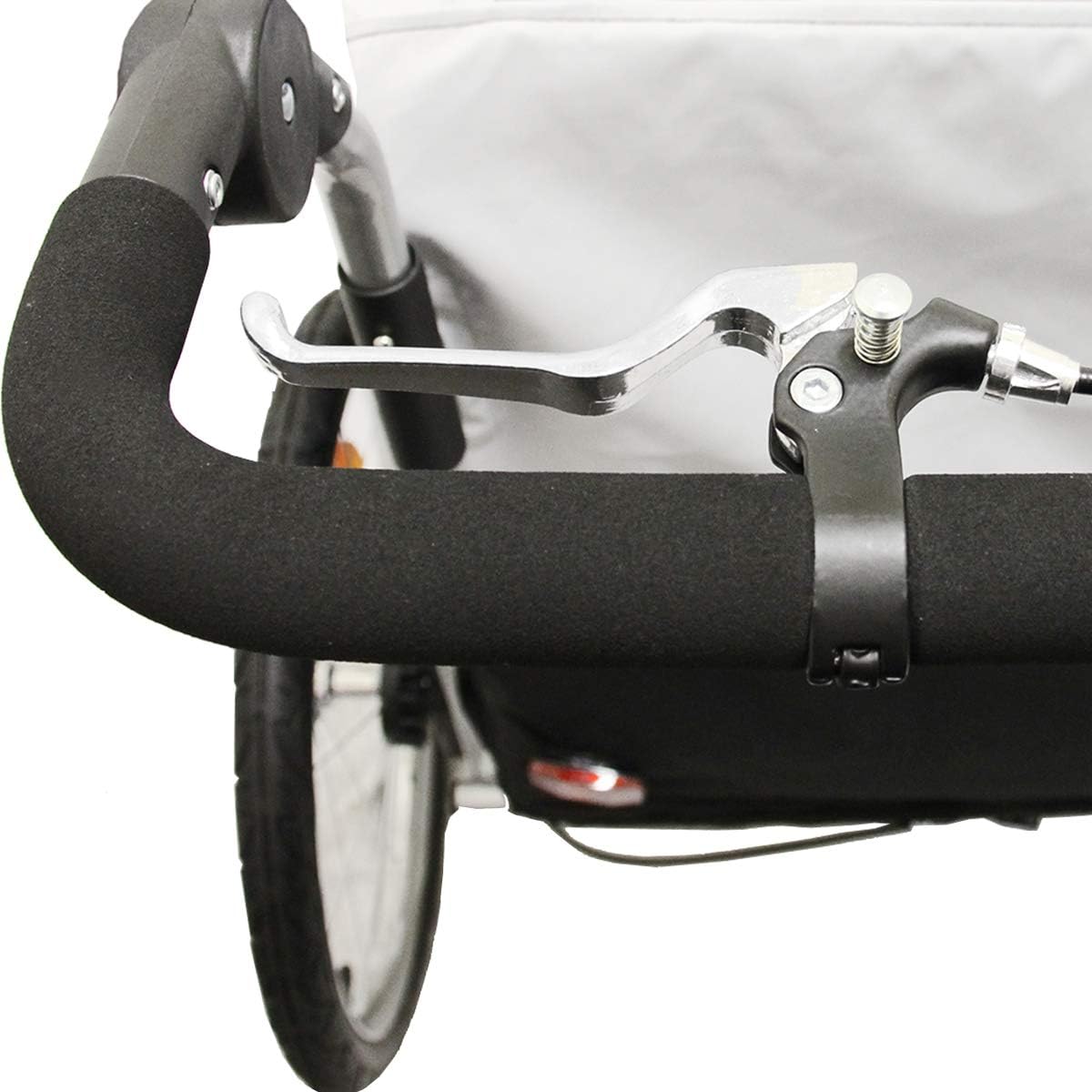 ClevrPlus Deluxe 3-in-1 Double 2 Seat Bicycle Bike Trailer Jogger Stroller for Kids Children | Foldable Collapsible w/Pivot Front Wheel