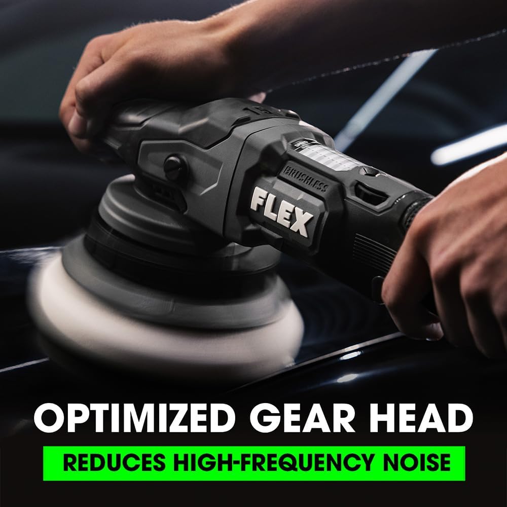 FLEX 24V Brushless Cordless Free Random Orbital Polisher Kit, Variable Speed, 6-Inch, Ideal for Detailing, Body Shop & Repair, w/ (2) 5.0Ah Lithium Batteries & 160W Fast Charger - FX3321-2C