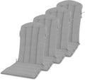 YEFU Adirondack Chair Cushion, Rocking Chair Cushions with Straps, Folding Patio Chair Pad for Indoor and Outdoor, 19.7x18.9x1.5 Inch, Gray, 4-Pack