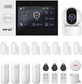 PGST Wireless Home Alarm System with HD Security Camera,DIY Expandable Door Alarm Sensors,4G GSM/Tuya App Instant Alerts,Compatible with Alexa for Apartment,No Monthly Fee