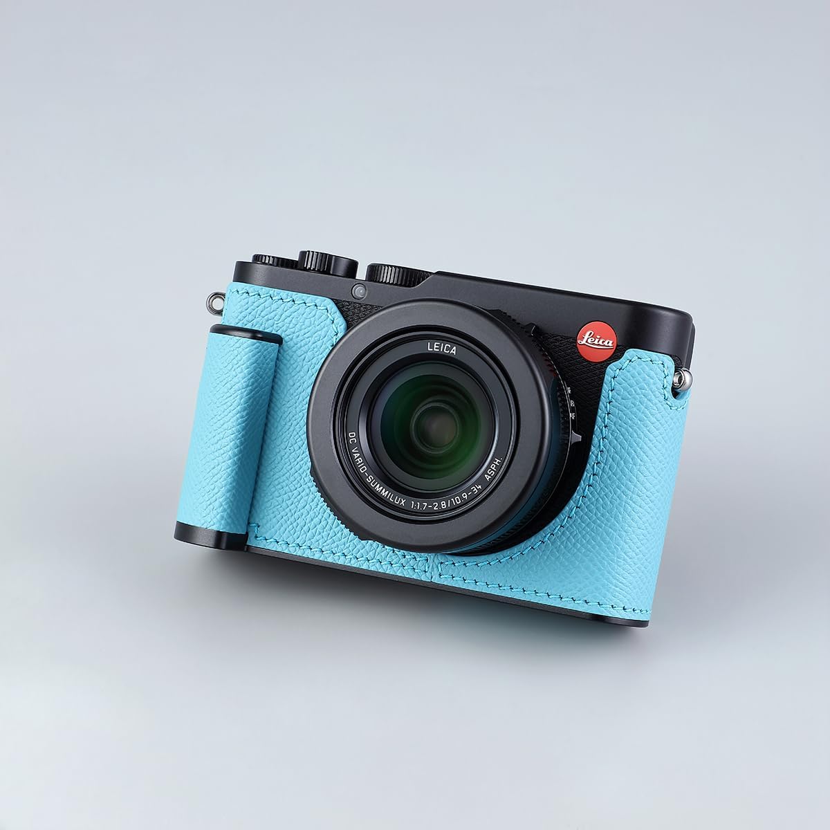 Camera Half Case for Leica D-LUX 8, Vintage Metal Genuine Leather Instant Camera Protective Cases Stylish Portable Shockproof (Blue S)