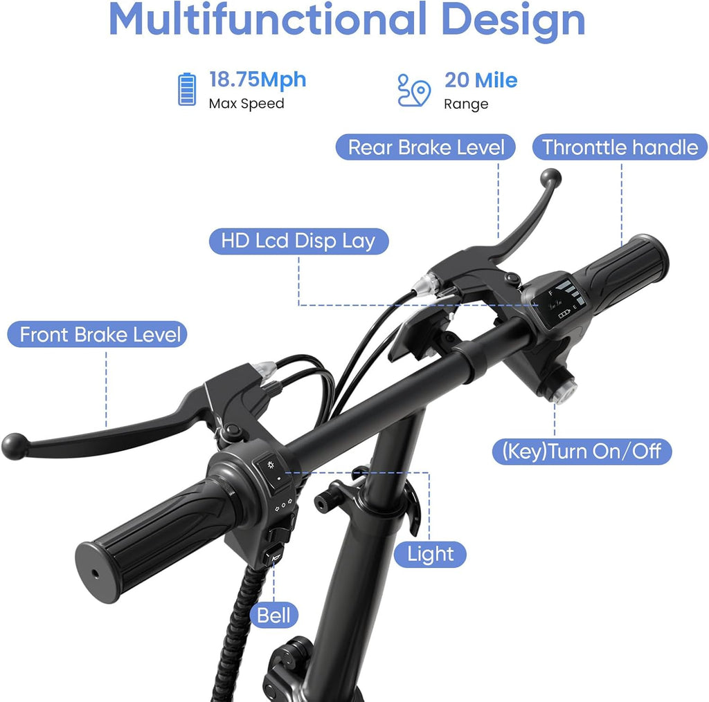 EILLEO Electric Scooter with Seat for Adult, 36V/48V Electric Scooter for Adults 500W/750W Motor, 20 Mile Range, 17.4/18.75mph, Dual Brakes, 14'/12' Tires, e Scooters with Seat