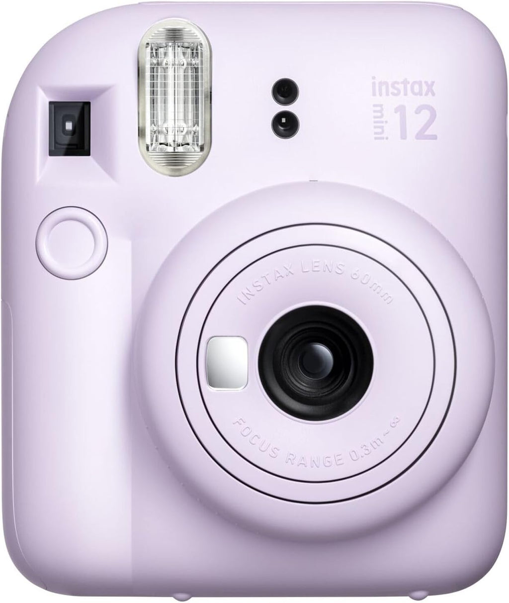 Fujifilm Instax Mini 12 Instant Camera Lilac Purple Bundle with Fuji Instax Mini Film Value Pack (40 Sheets) + Protective Carrying Case + Photo Album + Microfiber Cleaning Cloth