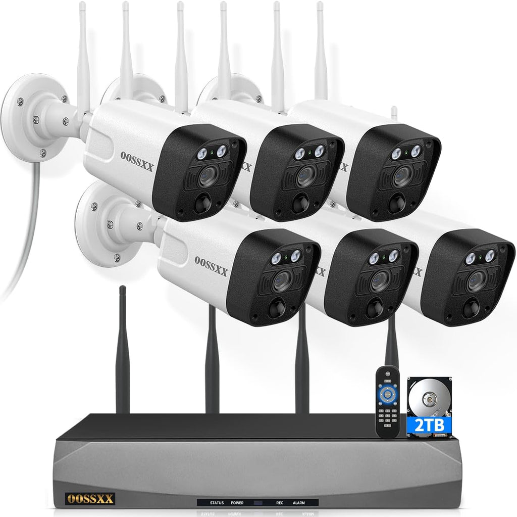 (2026 Update) Wireless WiFi Outdoor Security Camera System with Dual Antenna Cameras, 55% Stronger Signal, 130° Wide Angle, 2-Way Audio, No Monthly Fee, Home NVR Security System