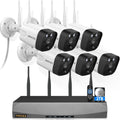 (2026 Update) Wireless WiFi Outdoor Security Camera System with Dual Antenna Cameras, 55% Stronger Signal, 130° Wide Angle, 2-Way Audio, No Monthly Fee, Home NVR Security System