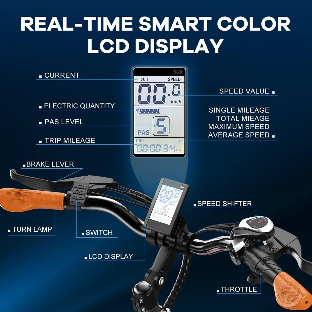1000W Peak Electric Bike for Adult,48V 25AH(1200WH) 26' Ebike, up 80 Miles Removable Battery,Adult Electric Bicycles for All Terrain,Men Women E Bike for Commute Beach