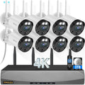 (2026 New) 4K Wireless Security Camera System Outdoor, Long Range +76% WiFi, Dual Antennas Cameras & 4-Antenna NVR, PIR Human Detection, 130° Wide Angle, 2-Way Audio, No Monthly Fee