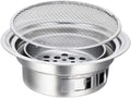 Portable Charcoal Grill Outdoor Charcoal Grills Stainless Steel Charcoal Barbecue Grill Round Portable Grill for Camping BBQ Grill for Outdoor(35cm)
