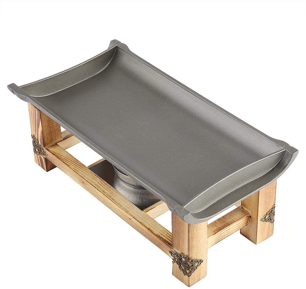 IRYZE Portable Charcoal Grill Charcoal Barbecues Grill Plate with Portable Stove Outdoor Baking Rack for Cooking BBQ Tray Barbecue Plate BBQ Grill for Outdoor (Size : 38cm)