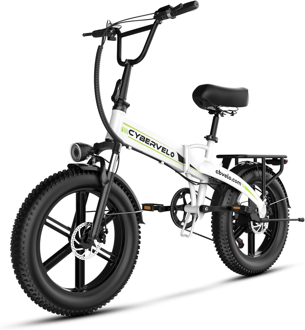 Aelith Folding Electric Bike for Adults–20'x3' Fat Tire, 48V Removable Battery, All-Terrain E-Bike with 7-Speed, Front Suspension – Powerful Foldable Ebike for Commuter