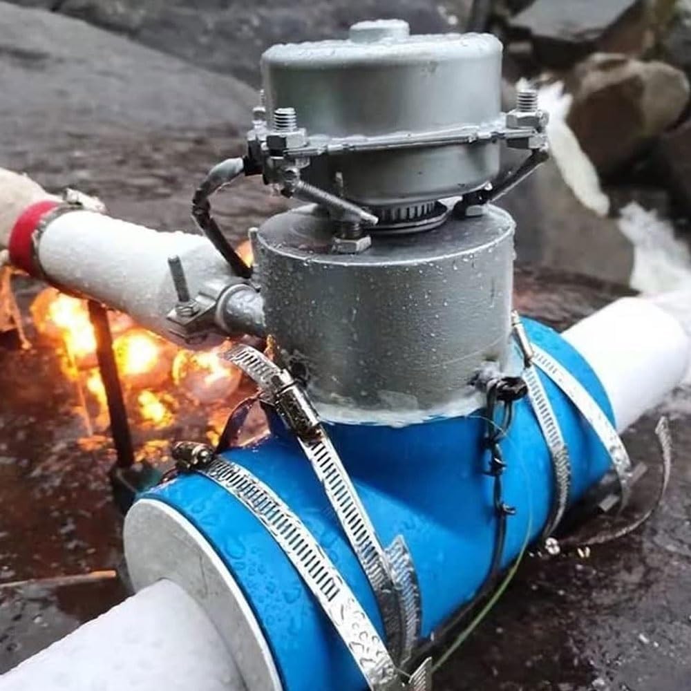 1000W Water Turbine Generator 220V Aluminum Alloy Micro Hydroelectric Generator Outdoor Hydro Power Station Portable Small Generator for Home