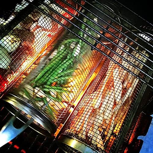 Rolling Grill Baskets, Rotating BBQ Basket, 3 PCS BBQ Basket Set, Barbecue Grill Baskets, 304 Stainless Steel, Multi-Purpose Rotating Grills Set for Barbecue Party or Family Use (12inch/31cm)