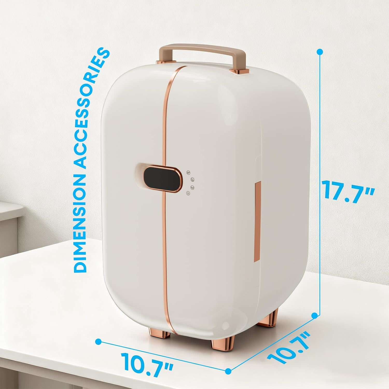 Portable Skincare Fridge, 3 Operating Modes with 360° Cycle Drying Mini Fridge, With 5 Door Racks, Low noice, Ideal for Makeup, Cosmetic Beauty, Skin Care