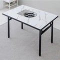 Korean BBQ Grill Table with Built-in Gas Burner, Folding Indoor Outdoor Dining Table, Marble Top for Camping & Kitchen, Made in Korea - Marble