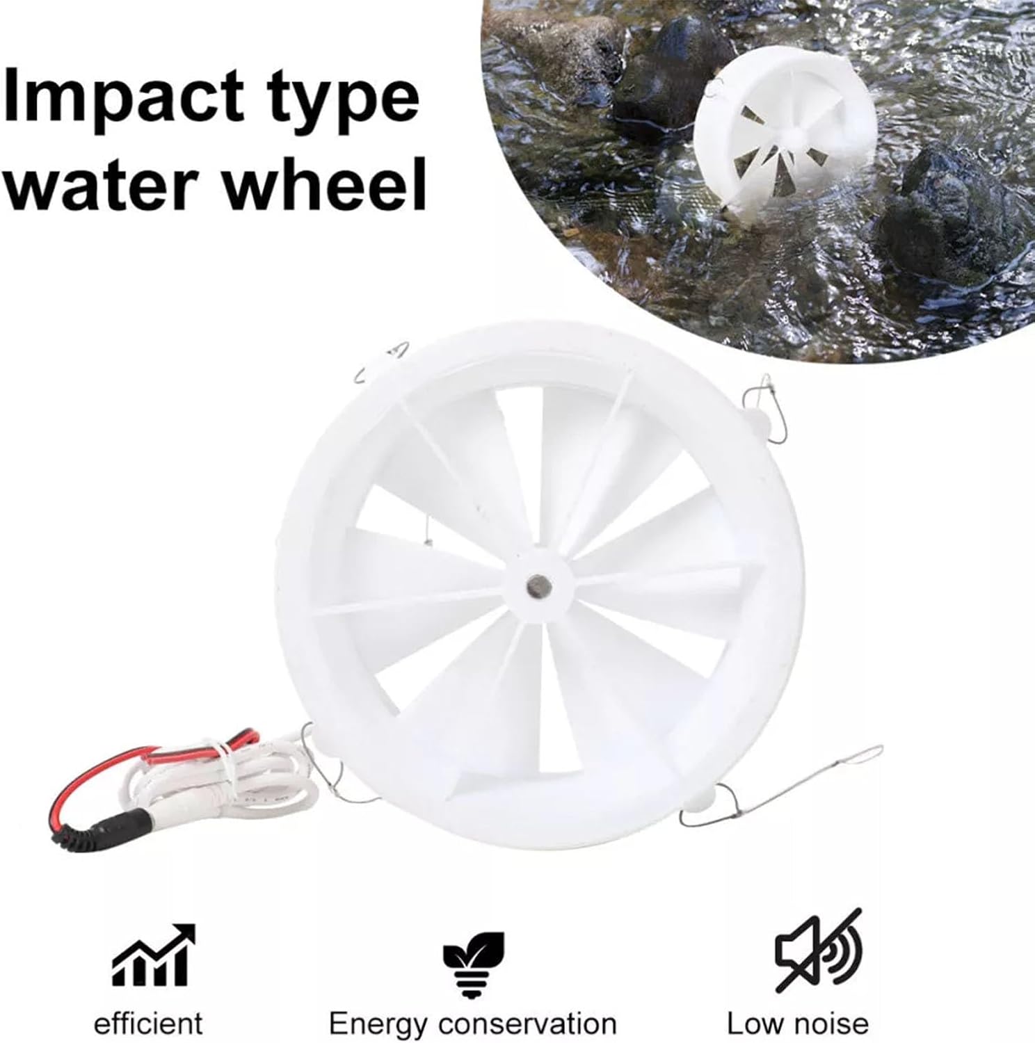 25W OLONETO Outdoor Wind & Water Dual-Use Portable Generator USB Charger 12V Six-Leaf Turbo Power For Adventurers