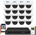 GW Security 16 Channel NVR UltraHD 4K Face Recognition NDAA & TAA Compliant Security Camera System with 16 x 8MP @25FPS Outdoor 2.7-13.5mm Motorized Zoom PoE Dome Cameras, 10 Smart AI Functions