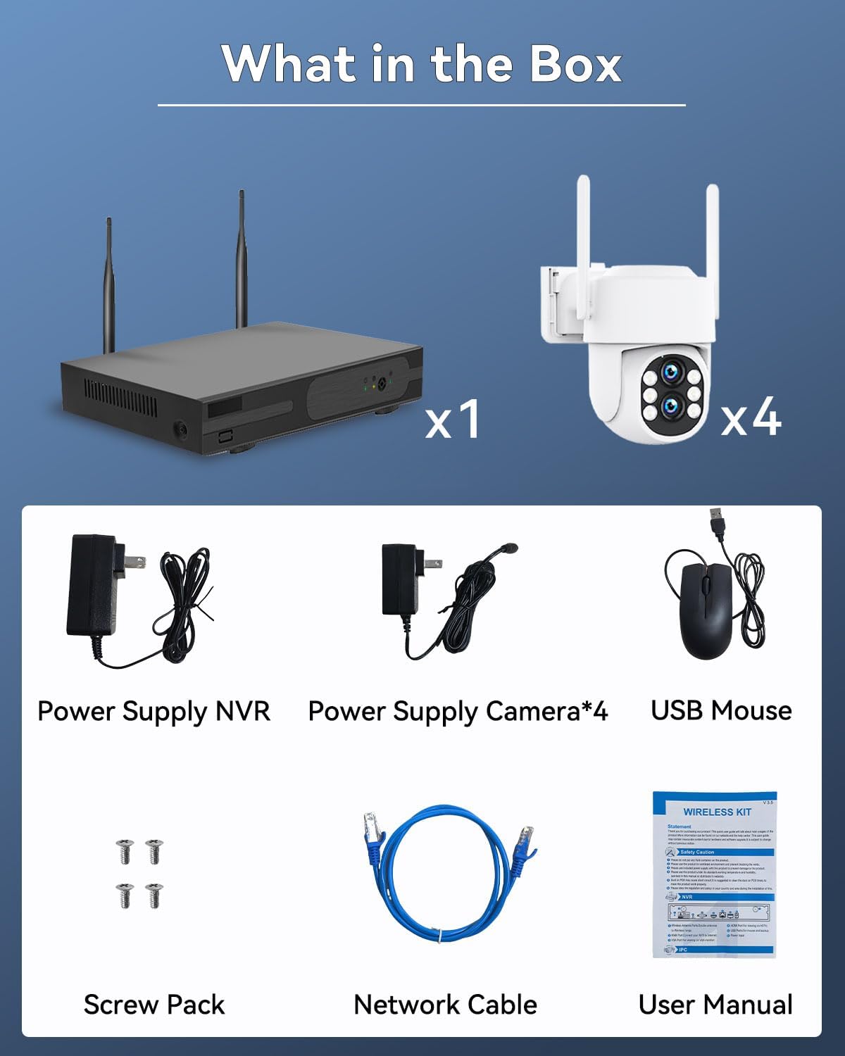 Wireless Security Camera System Outdoor: Dual Lens 6MP 10X Hybrid Zoom Auto-Track PTZ 4PCS 4K 10CH DVR with 1TB HDD for Home Security