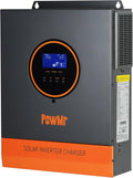 PowMr Solar Inverter 3200W 24VDC to 110VAC, 3.2KW Pure Sine Wave Inverter Bulit-in 60A MPPT Controller and with 40A AC Charger, Max.PV Input 1600W 108V, fit for Lead-Acid and Lithium Battery