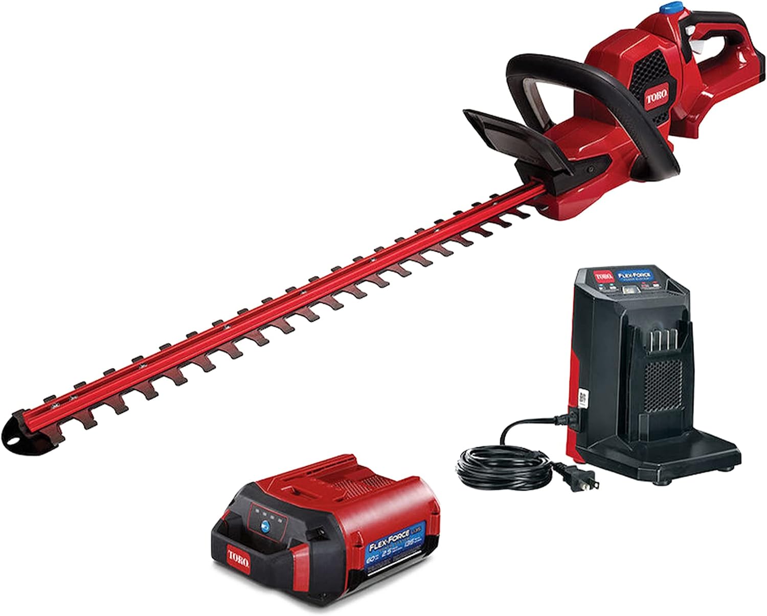 Toro Flex Force 60-Volt Max 24-Inch Cordless Hedge Trimmer with 2.5-Ah Battery and Charger