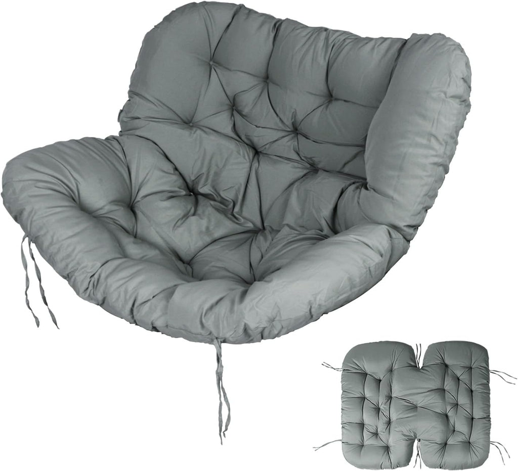 Outdoor Papasan Chair Cushion, 6.3in Rocking Chairs Cushion, Waterproof Patio Egg Chair Cushions for Indoor Outdoor Garden, Porch, Balcony (Light Gray)