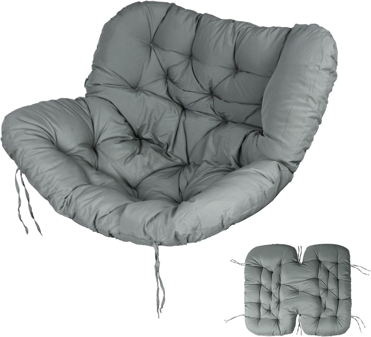 Outdoor Papasan Chair Cushion, 6.3in Rocking Chairs Cushion, Waterproof Patio Egg Chair Cushions for Indoor Outdoor Garden, Porch, Balcony (Light Gray)