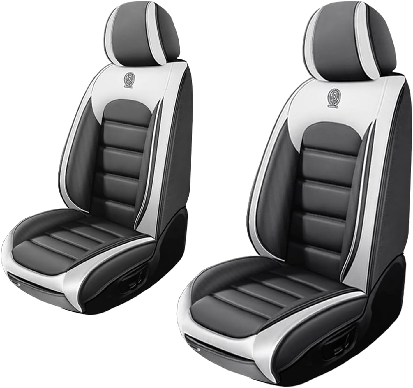 2 Seat Covers for Buick Encore GX 2020-2024 Leather Car Seat Covers Waterproof Anti-Slip Car Seat Protectors Comfort Premium Automotive Seat Covers with Airbag（Standard,White+Gray）