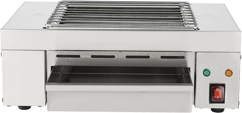 Stainless Steel Barbecue Electric Grill, Electric Smokeless Indoor Grill, Indoor Electric Grill for Cafe Restaurant Party Buffet 110V, 1500W