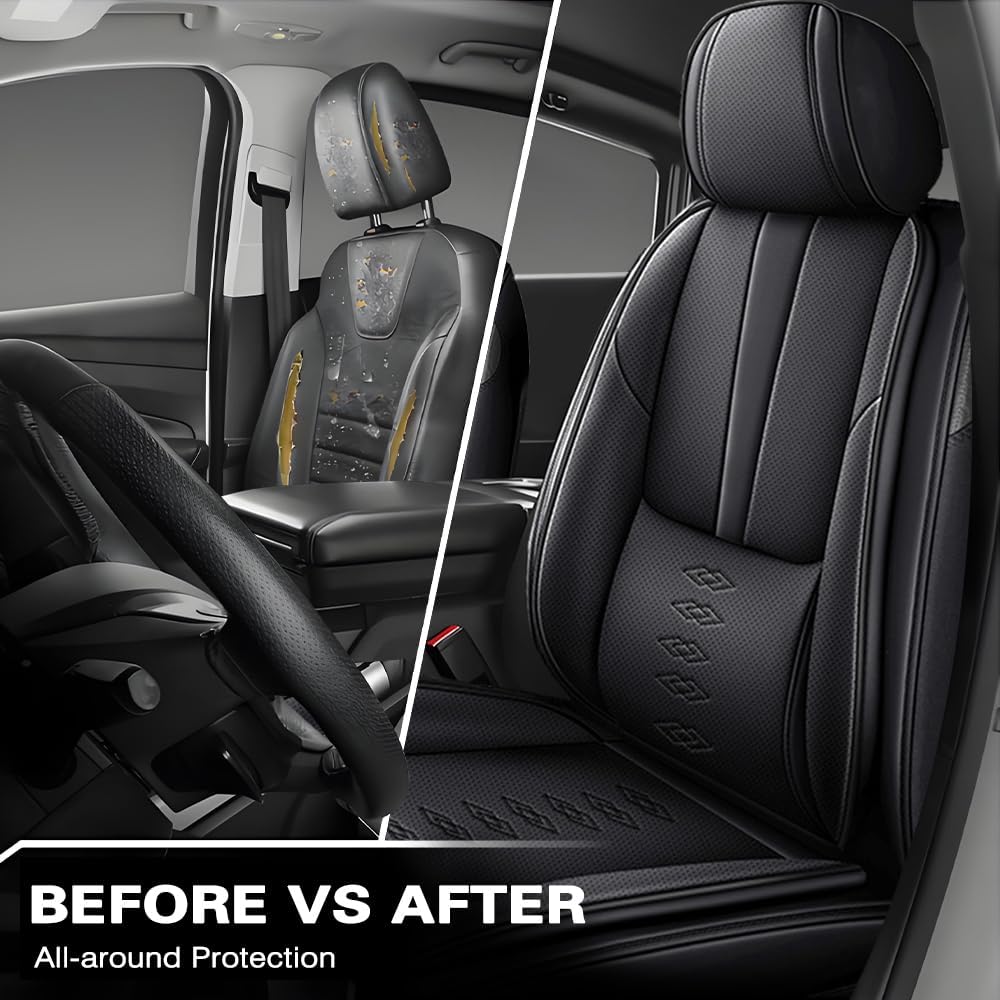 Full Set Seat Covers for Lexus LS 400 1995-1999,Leather Car Seat Cover,Soft Seat Cushion Covers with Airbag,Waterproof Automobile Seat Protectors for LS 400(Black,Standard)