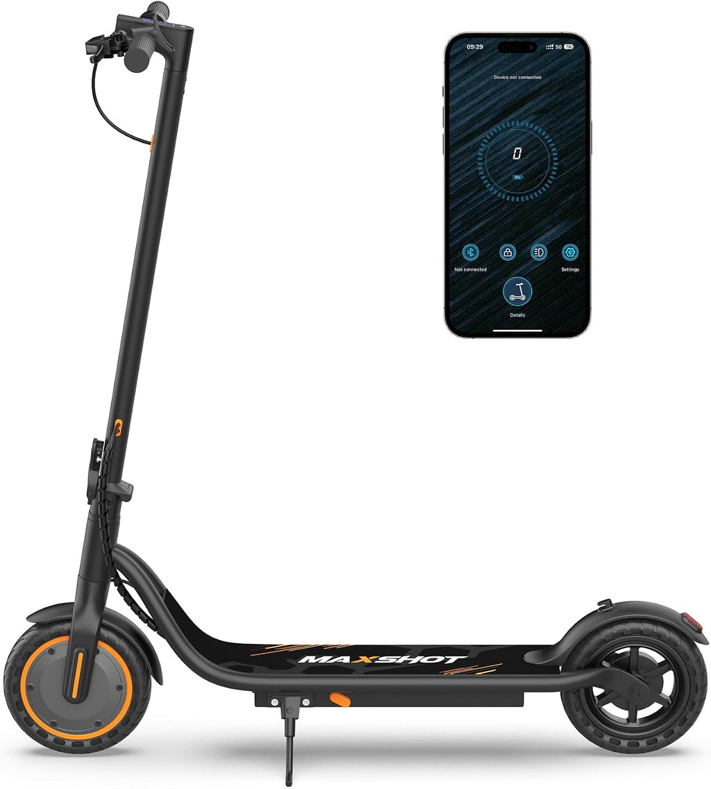 MAXSHOT Electric Scooter for Adults, 8.5/10/14' Tires, 19/22Mph, 350W/500W Motor, 21-28 Miles Range, Folding E-Scooter with Dual Suspension,APP Contro