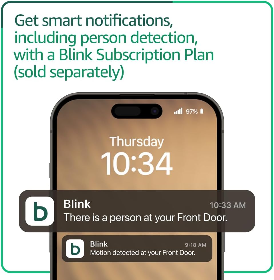 Blink Video Doorbell + Outdoor 4 XR – Wireless smart security cameras, two-year battery life, go up to 400 feet from your home with extended range. Sync Module XR included.