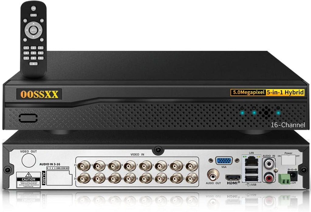 (2026 Update) 16CH 5MP Lite Security DVR Recorder, Hybrid 5-in-1 CCTV DVR for TVI/CVI/AHD/Analog/IP Cameras, ONVIF Support, Remote Access via Free App, No HDD
