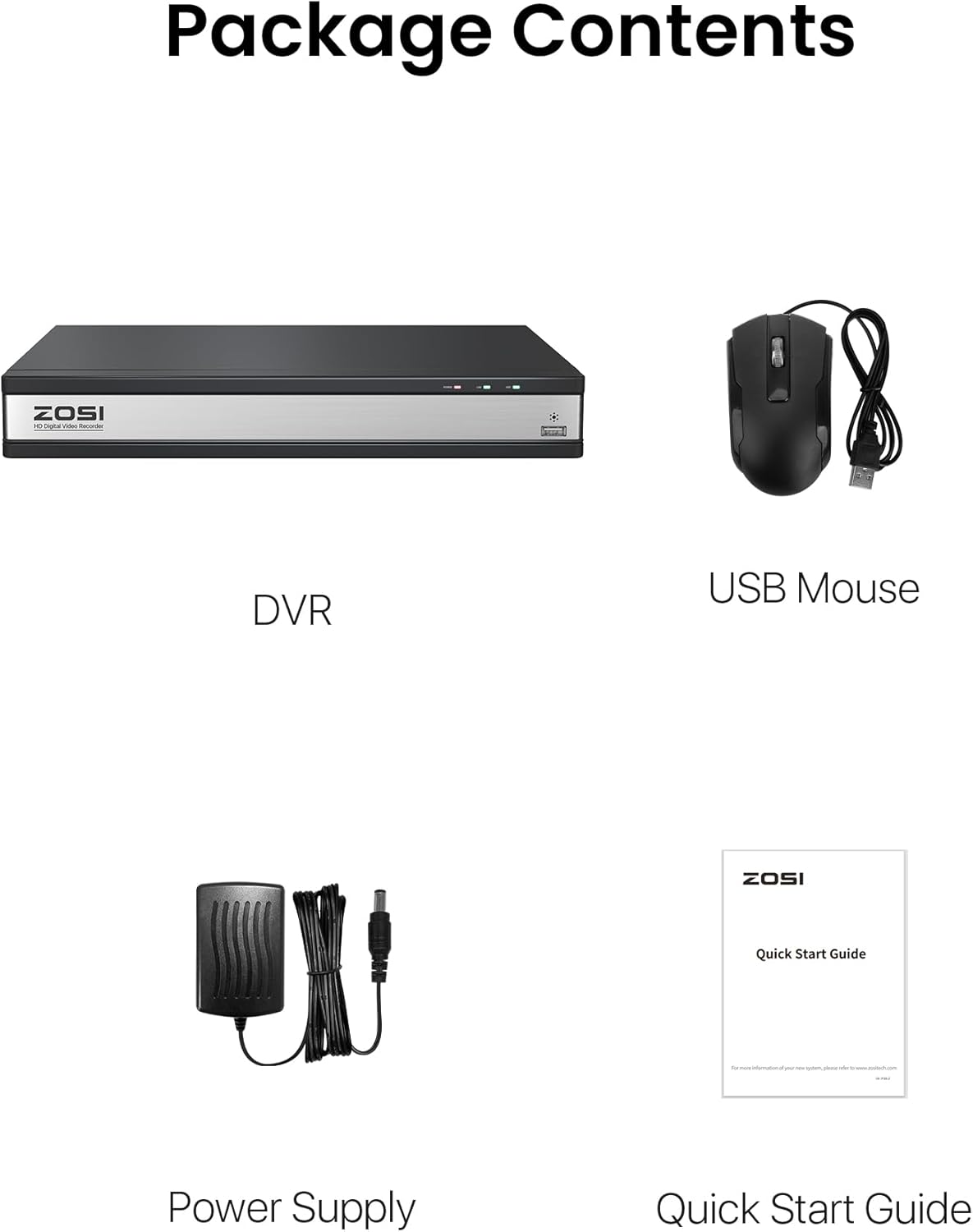 ZOSI 16 Channel H.265+ Home Security DVR Recorder, 1080P Lite Hybrid 4-in-1(Analog/AHD/TVI/CVI) CCTV DVR for Security Camera, Motion Detection, Mobile Remote Control, Alert Push (2TB HDD Included)