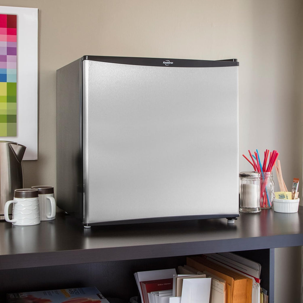 Koolatron Refrigerator - Mini Fridge With Freezer For Kitchen, Bedroom, Office, Dorms, Cool Storage For Wine, Beverages, Compact Free Standing, 1.6 Cubic Feet Capacity, White