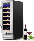 Velivi Mini Wine Fridge 18 Bottle Capacity,Built-in or Freestanding Professional Wine Chiller with Quiet and Stable Temperature Control Systems.