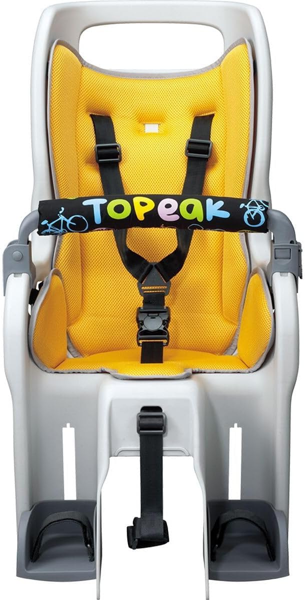 Topeak BabySeat II (Without Rack) – Bike Seat with Wrap-Around Protection, Dual Suspension System, Adjustable Harness & Footrests, Roll Bar Handle, CPSIA, Durable Polymer Frame