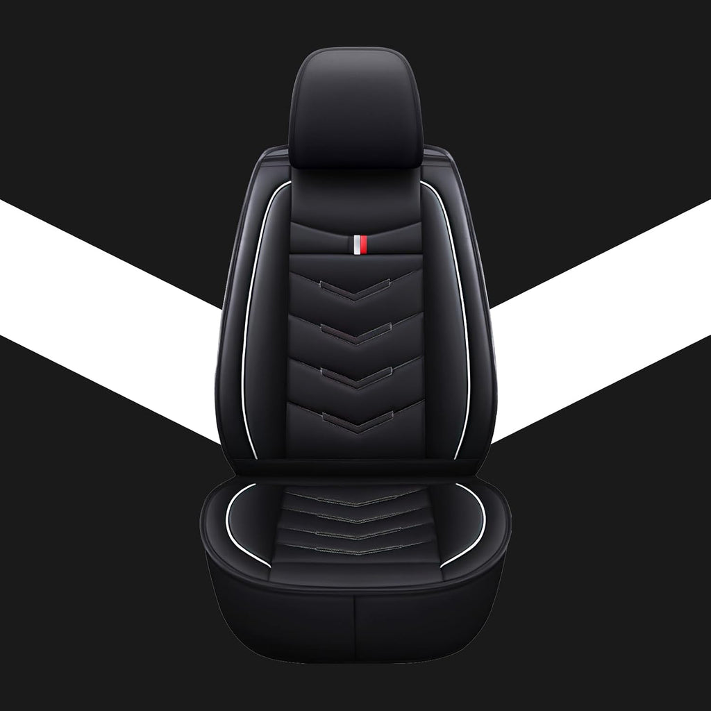 Car Seat Covers Fit for Buick Enclave 2008-2025, Leather Seat Covers for Car, Waterproof Non-Slip Durable Car Seat Protector(5 Seats,Black White)