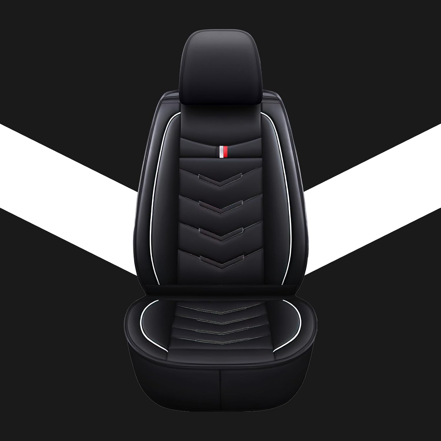 Car Seat Covers Fit for Buick Enclave 2008-2025, Leather Seat Covers for Car, Waterproof Non-Slip Durable Car Seat Protector(5 Seats,Black White)